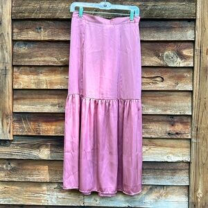 TOPSHOP slip skirt pleated elastic waist mauve